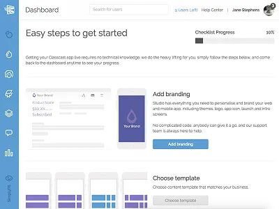 First Time User Workflow dashboard first time ui web worflow