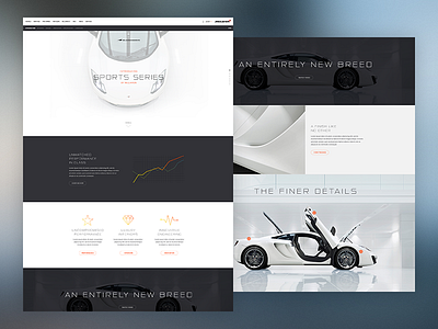 Model Landing Page cars homepage landing mclaren overview responsive supercar web website