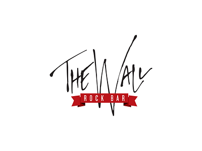 The Wall Rock Bar band bar darkish david glimmer logo logo design minimalist music pink floyd rock the wall