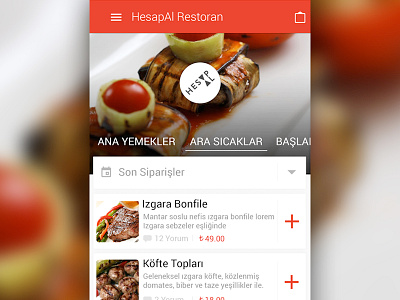 HesapAl Menu - Material Design google hesapal list material design mobile mobile ui tab ui