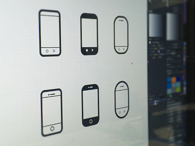 Phones flat icon illustrator ios iphone line mobile phone picto simple vector