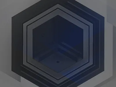 Floatcube 3d cube geometric grey hexagon isometric poster