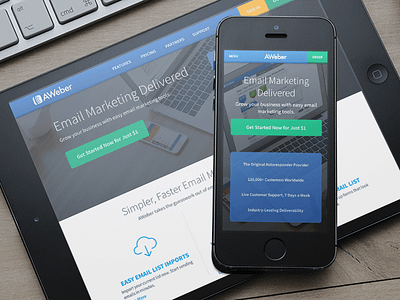 AWeber Homepage Redesign aweber homepage index mobile responsive