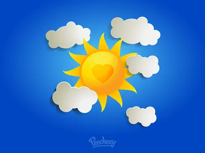 Love is in the air adobe clouds free illustration love sun vector