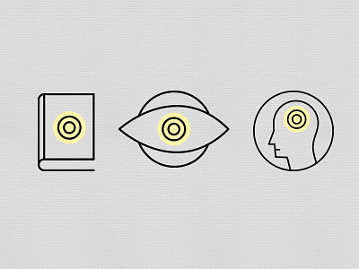 Icon-set: Knowledge Transfer book brain eye