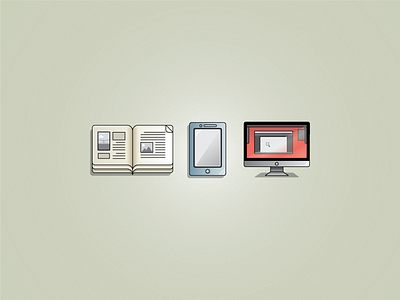 Media Icons icon illustration imac magazine tablet vector