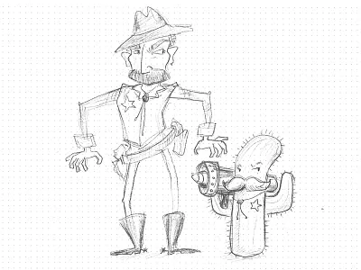 Cowboy and Cactus Sidekick cactus cowboy rocket sherif sidekick