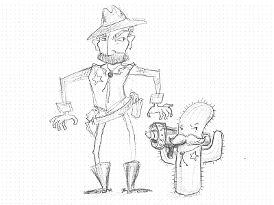 Cowboy and Cactus Sidekick cactus cowboy rocket sherif sidekick