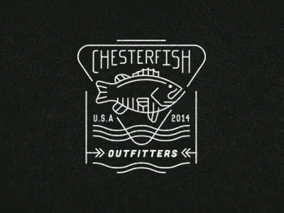 Chesterfish Badge badge fish fishing icon logo nature patch rustic