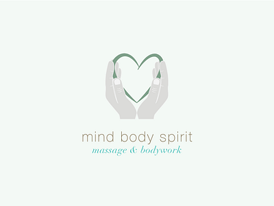 Mind Body Spirit Massage hands heart illustration logo massage