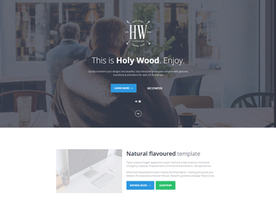 Sneak peek #1 - Holy Wood HTML Template bootstrap clean coming soon flat gif html minimal responsive sneak peek template under construction wip