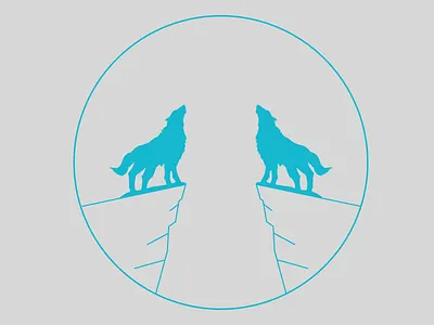 Wolf Pack moon two vector wolf