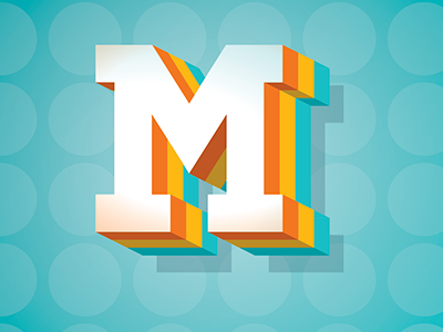 M illustration typography