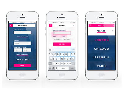 ParkJockey App Screens app digital ios miami mobile parking ui ux