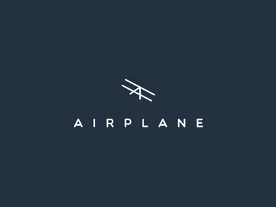 Airplane logo concept 2d branding clever creative emblem flat icon invite letter line logo logotype mark mascot minimal modern sign simple smart symbol