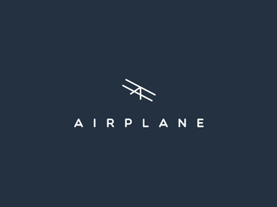 Airplane logo concept 2d branding clever creative emblem flat icon invite letter line logo logotype mark mascot minimal modern sign simple smart symbol