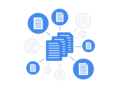 Paperwork blue documents files flat grey illustration internet paper web