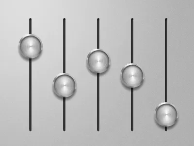 Brushed Metal Sliders buttons gui metal modern shiny sliders ui