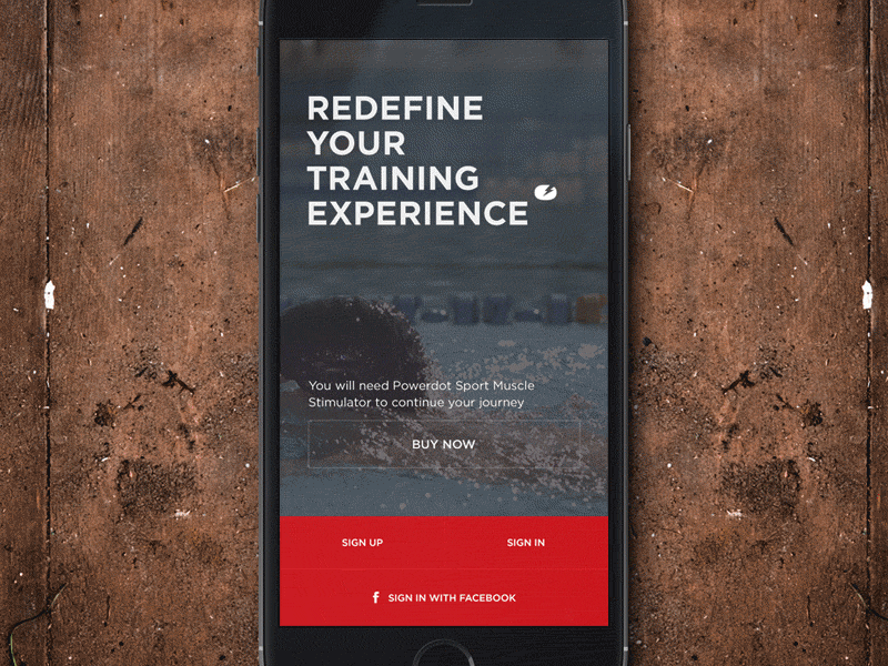 Powerdot App Video Mockup ios landing registration sign in sport texture video