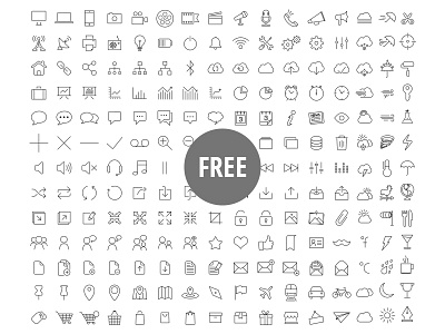 Free Icon Font flat icons font free freebie icons outline social media vector web website