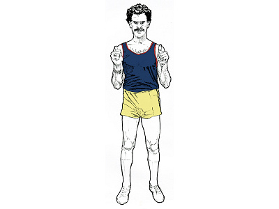 Borat Greeting card borat comedy crime fashion funny illustration pro keds sacha baron cohen shorts success