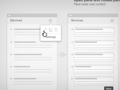 Edit function for panels app edit enterprise keynote mobile settings wireframe