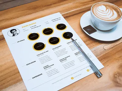 Minimal Resume / Simple CV #2 chart clean cv graph icon minimal modern pie print resume simple