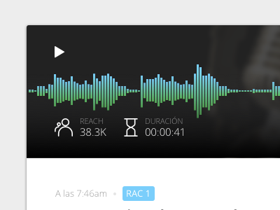 Radio card quick test card gradient icon sound spectrum