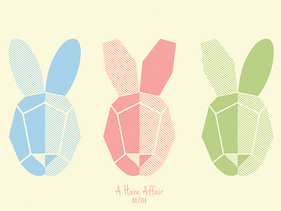 A Hare Affair bunnies geometric rabbits