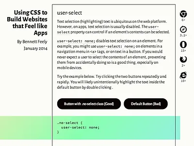 Wireframe Design css mobile app user select