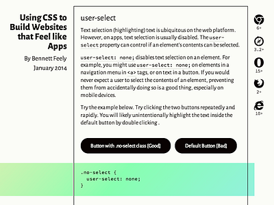Wireframe Design css mobile app user select