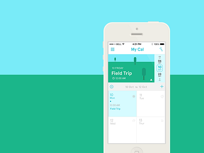 Cal app calendar design flat illustration ios ui