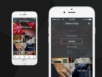 Giftagram UI Design city design flat gifting ios iphone select ui