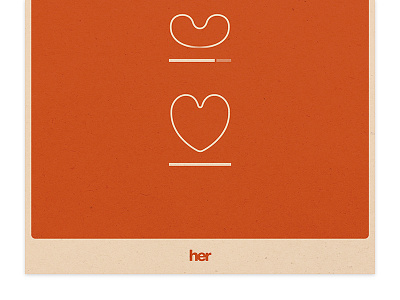 Her Movie Poster Rework film heart her love movie orange poster print valentine