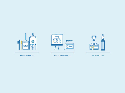 Tropos Brand Icons award beer blue brand brewery craft icon illustrations strategy success vector yellow