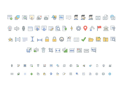 Storyline 2 Icons camera detail folder icon illustration lock pixel small trash video