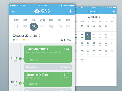 Anesthesia Billing App billing calendar events ios ios8 timeline