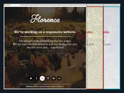 Florence | Coming Soon Page background image coming soon fullscreen landing page layout minimal one page psd responsive single page social template