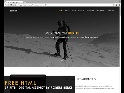 Upcoming [FREEBIE] - Spirit8 HTML template agency bootstrap theme corporate free html free website freebie html onepage portfolio template web design
