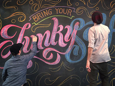 Bring Your Funky Self chalk chalkboard chalktype handlettering lettering script type typography