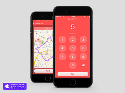RandomRun app ios joggers jogging random run running