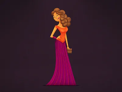 Red Carpet character girl illustration lady
