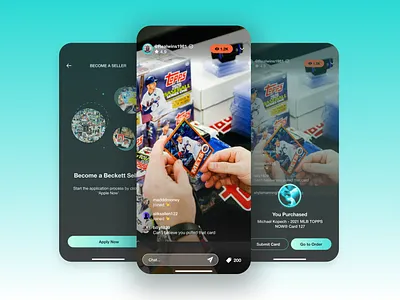 Sports Card Marketplace App app design marketplace mobile app seller marketplace selling sports cards ui ux ux ux design