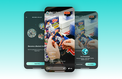 Sports Card Marketplace App app design marketplace mobile app seller marketplace selling sports cards ui ux ux ux design