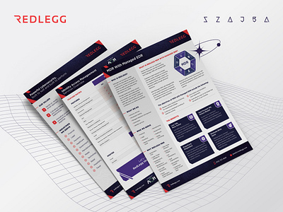 RedLegg Service Sheets - Sneak Peak brand branding document graphic design logo szajba