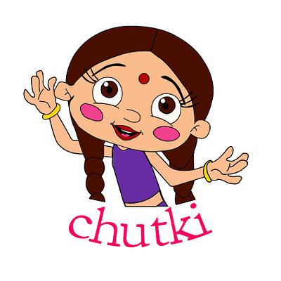 Chutki cartoon design adobe adobe phoroshop cartoon chhota bheem chutki design graphic design pen tool photoshop pogo psd simple work tools ui work