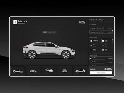 Polestar 4 Concept Design 3d car clean concept ui web