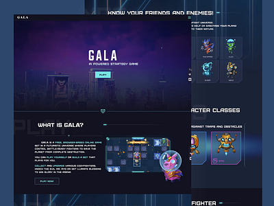 Custom game interface for GALA ai powered gameplay browser based game futuristic city futuristic game interface futuristic gameplay gala game game interface design gaming and trading gaming app design nft trading online game design online strategy game play to earn tech savvy design trading through nft ui ui design ui ux ux ux design