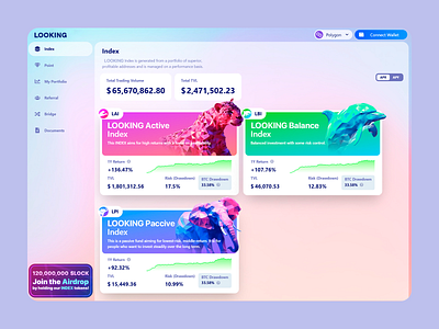 Looking- creative design for trading dashboard colorful dashboard interface crypto crypto indexes geometric design fordashboard interactive dashboard design portfolio tracker design trading trading dashboard trading dashboard interface trading index explorer trading tracker dashboard ui ui design ui design for portfolio tracker ui trading dashboard ui ux visuals unique trading platform ux ux design