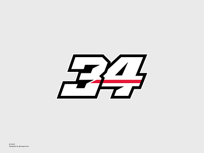 Number 34 motogp rider logo 34 logo monogram logo number logo racing logo